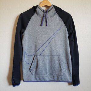 Nike Dri-Fit Hoodie Funnel Neck Pullover Sweater Grey/Black/Purple Sz Women's XS